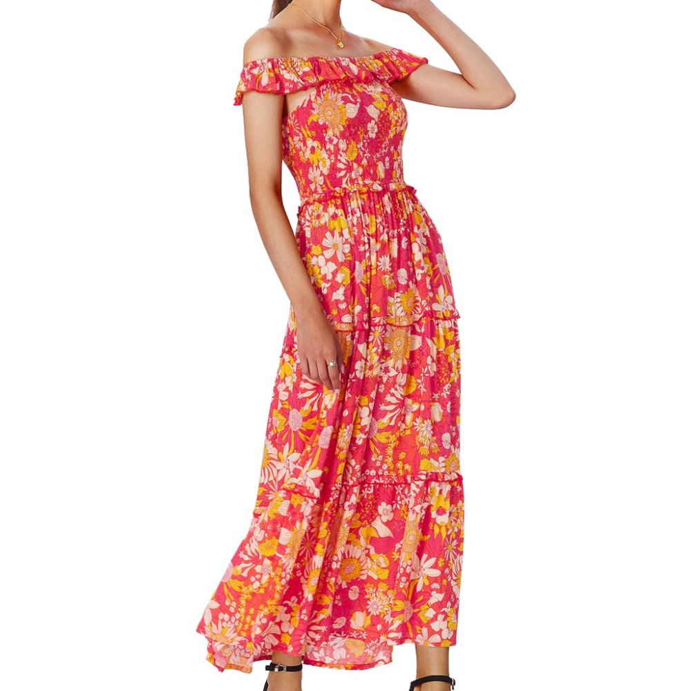 Strappy Smocked Floral Dress